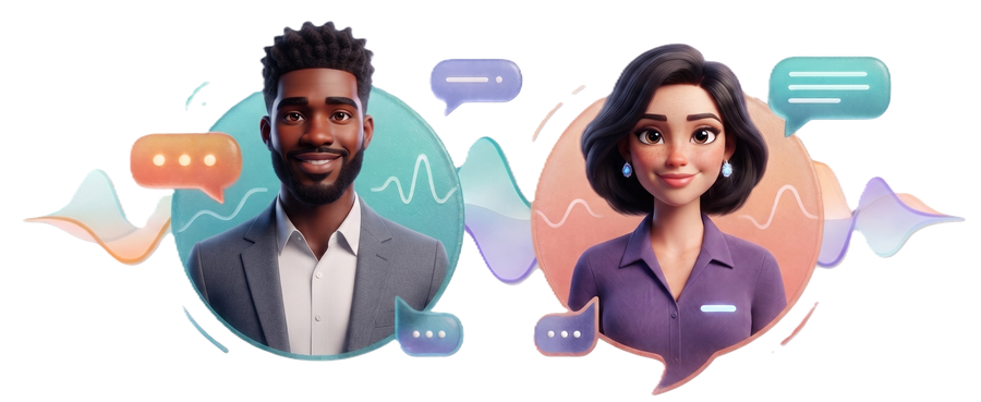 Miles e Maya, anfitriões de conversação IA